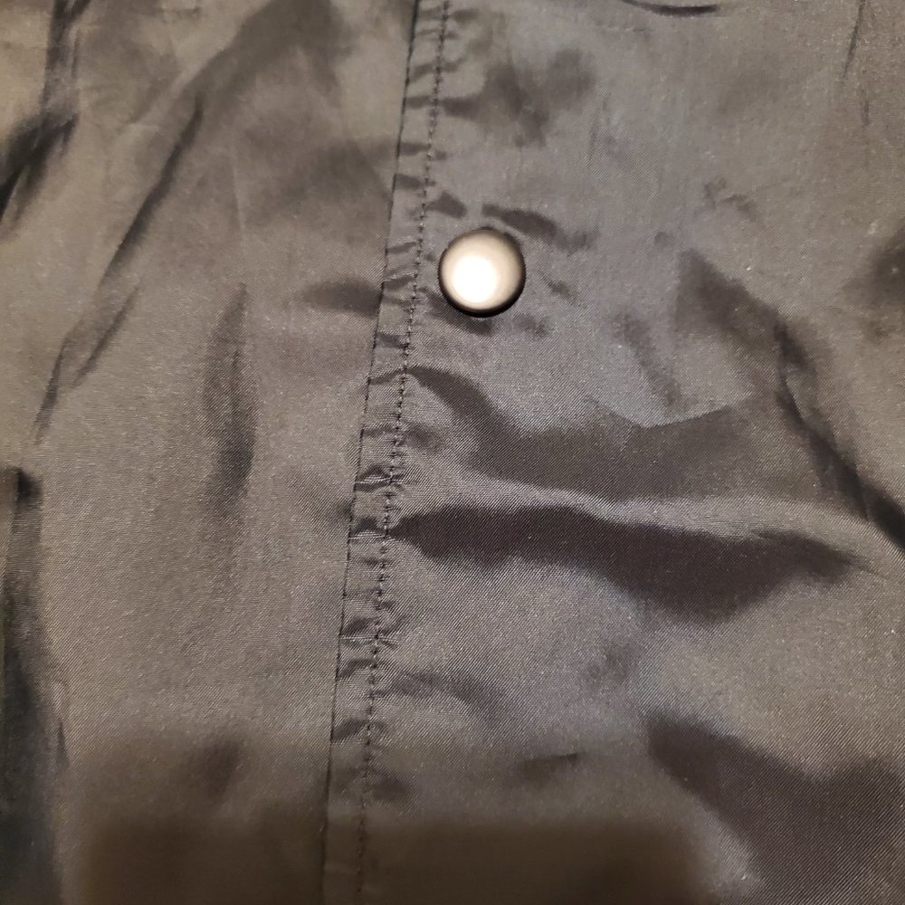 Champion Navy Blue Nylon Snap Button Cropped Jacket Size Medium - Picture 3 of 9